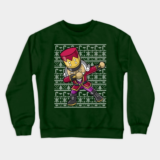 Dabbing Nutcracker Ugly Christmas Shirt Crewneck Sweatshirt by E